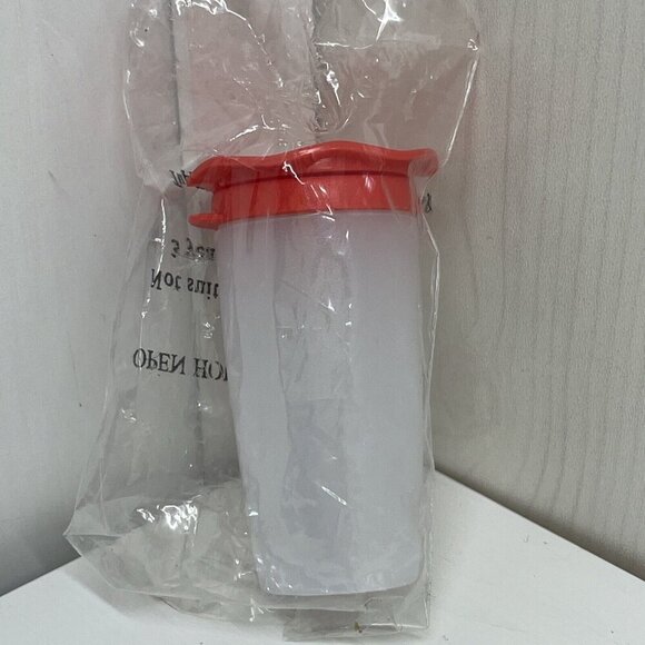 Tupperware Mini Salt & Pepper Shaker Divided Travel Open House Red Guava Top NIP - Picture 1 of 5